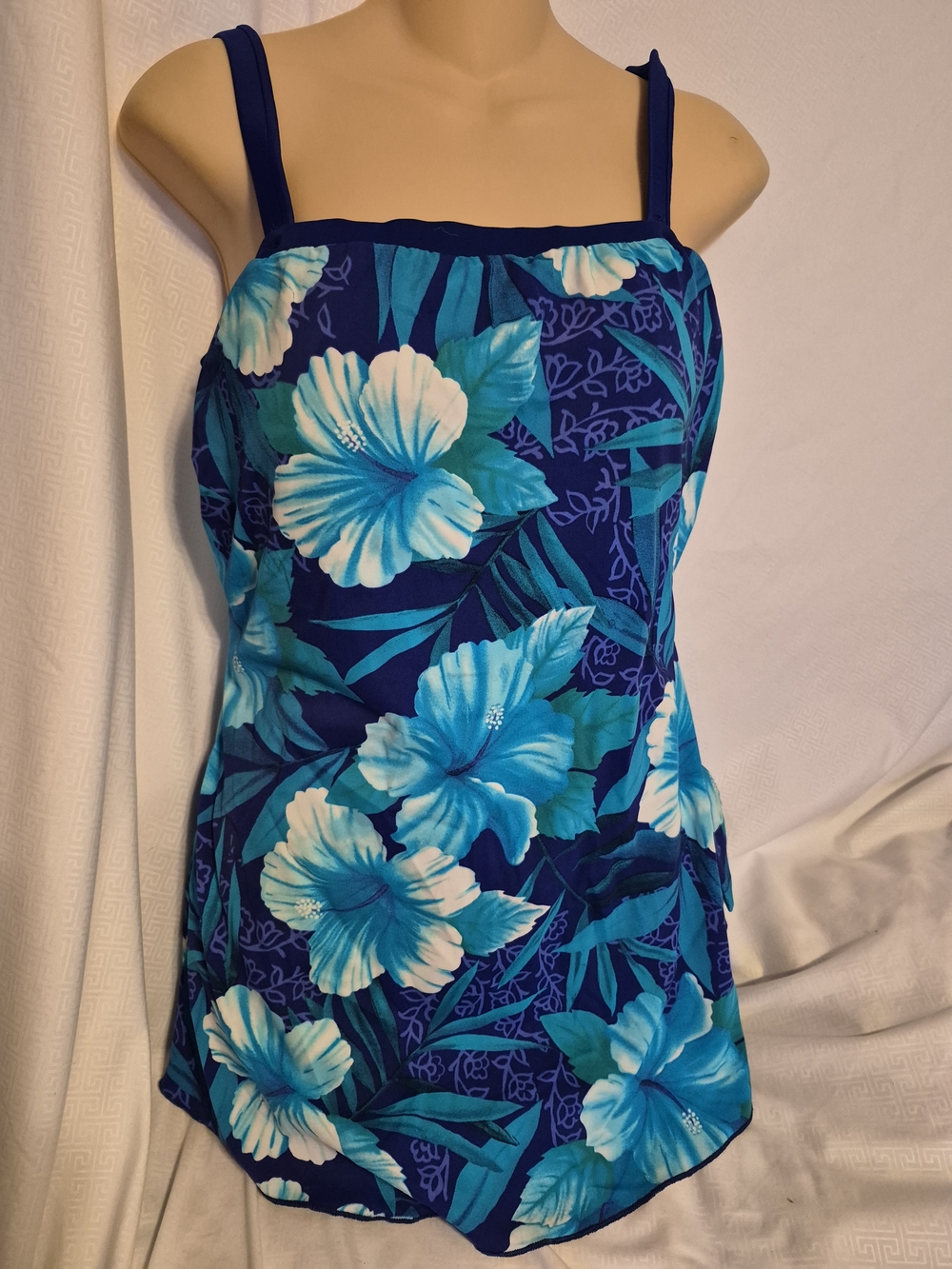 Maxine Of Hollywood Sz 16 One Piece Swimsuit Dress Artsy Resort Cruise Slimming